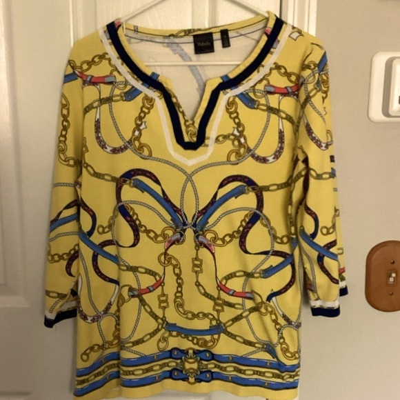 Rafaella Yellow and Blue Top Tops - Rafaella Yellow and Blue DesignTop